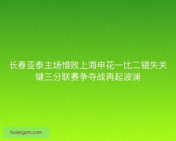 长春亚泰主场惜败上海申花一比二错失关键三分联赛争夺战再起波澜