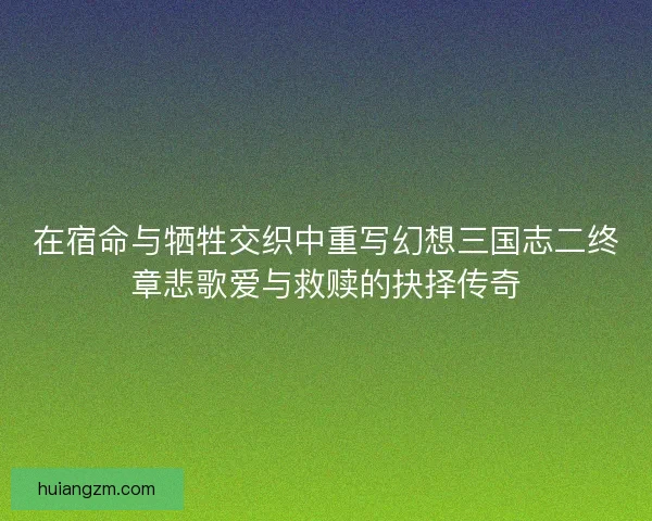 在宿命与牺牲交织中重写幻想三国志二终章悲歌爱与救赎的抉择传奇